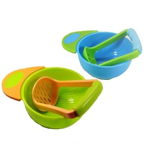 High Quality Baby Kids Learn Dishes Grinding Bowl Handmade Grinding Food Supplement Children Infant Food Mills 5Colors 1PCS
