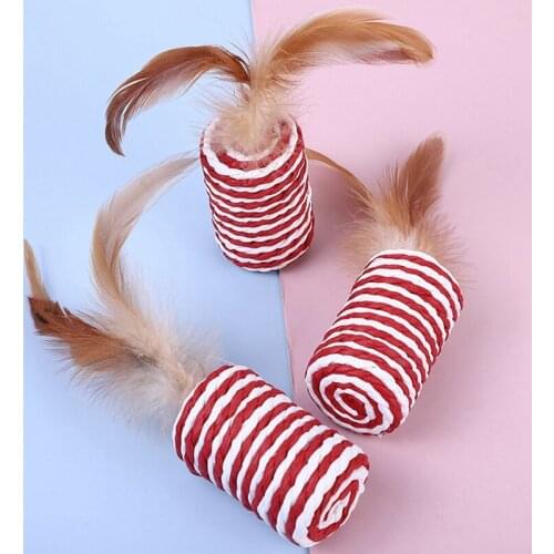 1PCS Cat Bite Toy Creative Fake Feather Cat Toy Cat Teething Toy for Kitten Interactive Toys Training Feather Toys Legendog