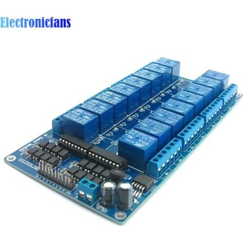 LM2576 Power Supply 16-Channel 5V Relay Shield Module With Optocoupler 16 CH Relay Microcontroller For Arduino