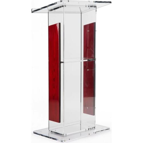Acrylic Lectern with Panels, Includes Removable Shelf, On Podium Surface Easy To Assemble Hardware Included 46" H x23" W