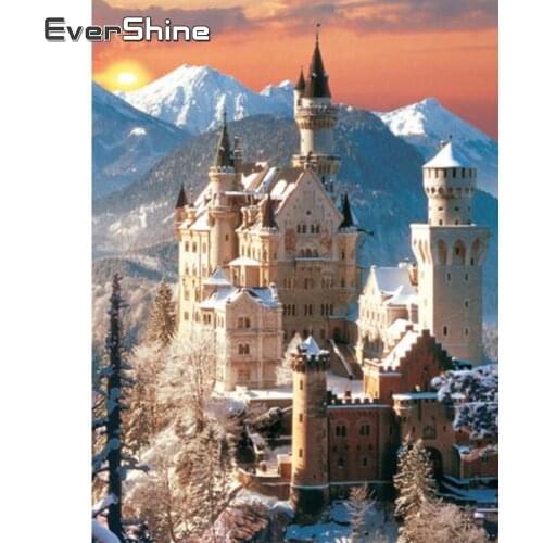 Evershine Diamond Embroidery Landscape Castle Beaded Painting Diamond Mosaic Scenery Cross Stitch Diamond Painting Home Decor