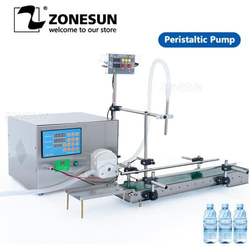 ZONESUN Automatic Filling Machine Liquid cosmetic Perfume Essential Oil Ink Soya Milk Peristaltic Pump Small Production Line
