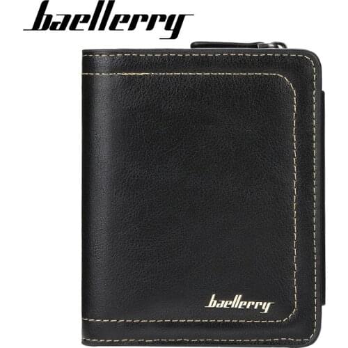 Baellerry Men Minimalist Wallets Zipper Hasp Purses Business Money Bags Casual Wallet Short Purse Card Holder carteira masculina