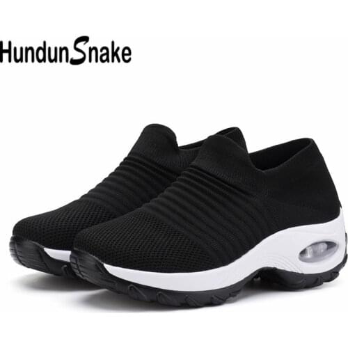 Large Size Without Laces High Soles 2020 Womens Shoes Sport Sneakers Woman Sports Shoes Women Walking Running Shoes Black D-441
