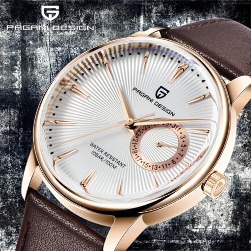 PAGANI DESIGN Top Brand 2021 Mens Sports Quartz Clock Leather Mens Waterproof Watch reloj hombre