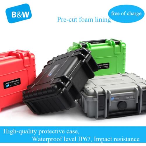 B&W type500 Tool case toolbox Impact resistant waterproof protective camera case 20*14*80cm security equipment with pre-cut foam