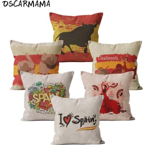 I Love Spain Spanish Culture Fundas De Almuadas Cojines Sofá Rectangle 40 45 50 Car Seat Cushion Cover Custom Throw Pillow Case