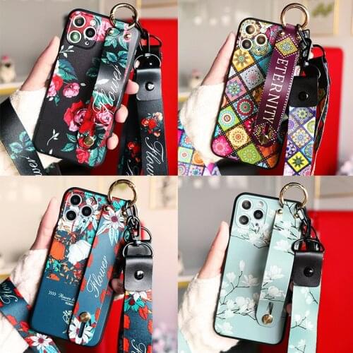 TPU For Xiaomi Redmi Note 8 Pro 8T 5A 4X 7 6 5 K20 K30 8A 7A Mi 9 SE A3 Lite 9T Pro Note 10 A2 A1 6X 5X Wrist Strap Lanyard Case