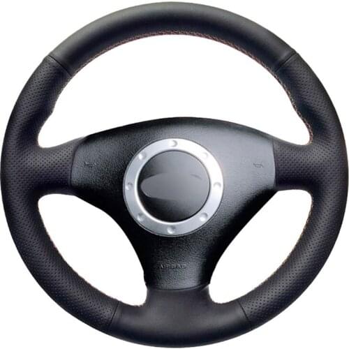 Black Artificial Leather Car Steering Wheel Cover for Audi A2 8Z A3 8L Sportback A4 B6 Avant A6 C5 A8 D2 TT 8N S3 S4 RS 4 RS 6