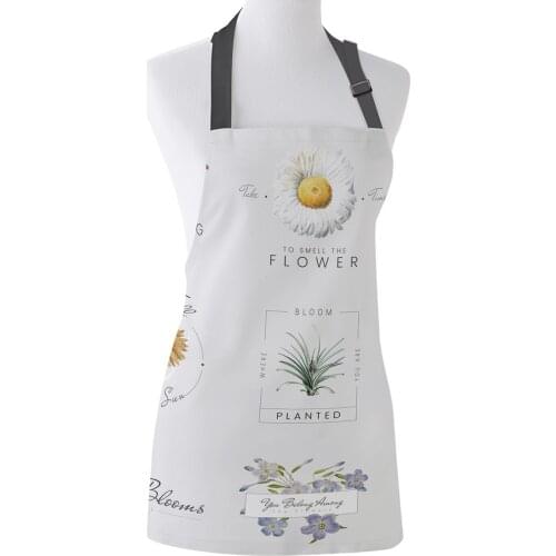 Flower Species Sunflower Pineapple Daisy Print Apron Print Unisex Kitchen Bib with Adjustable Neck for Cooking Gardening