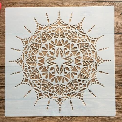 Decorative Mandala Print Stencils Scrapbook Coloring DIY 30x30cm for diy scrapbooking plastic large stencil for wall painting