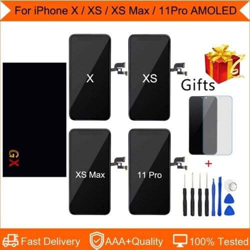 AAA+++ AMOLED GX For iPhone X XS Max LCD With 3D Touch Screen Replacement For iPhone X GX Display 100% No Dead Pixel With Gift