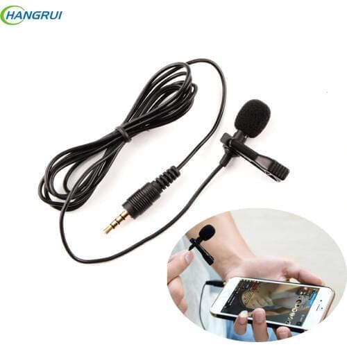 HANGRUI Mini Microphone Clip-on Lavalier 3.5mm Condenser Microphone Voice recorder Studio Lapel microfone For Mobile Phone