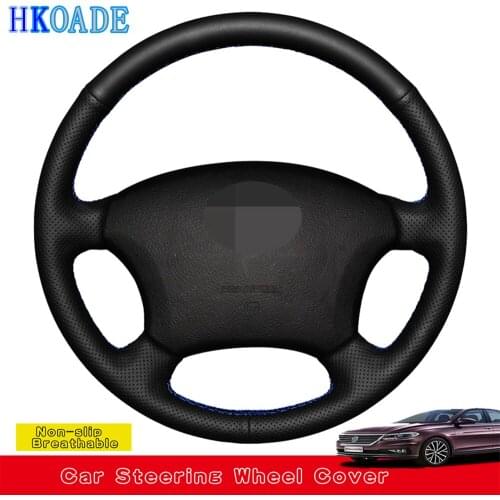 DIY Hand-stitched Black Soft Artificial Leather Car Steering Wheel Cover For Toyota Land Cruiser Prado 120 2004-2009 Land Cruise