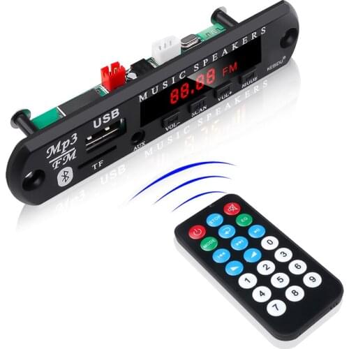 Kebidu MP3 WMA Decoder Board USB AUX 3.5 mm TF FM Radio Audio Module 6V 9V 12V MP3 Player Remote Control For Car Music Speaker