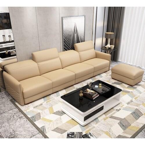 Living Room Sofa set furniture real genuine cow leather sofas recliner puff asiento muebles de sala canape 4 seater sofa cama