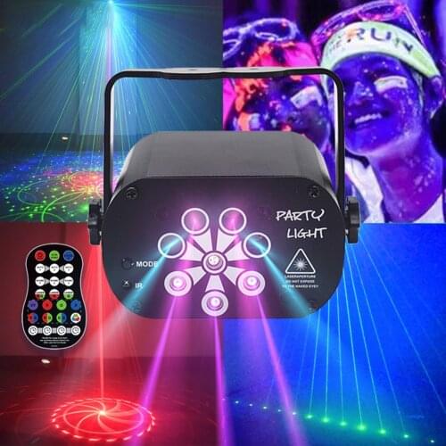 60/120 Patterns Stage Light Laser Projector Disco Lamp with Voice Control Sound Party Lights for Home DJ Laser Show Party Lamp