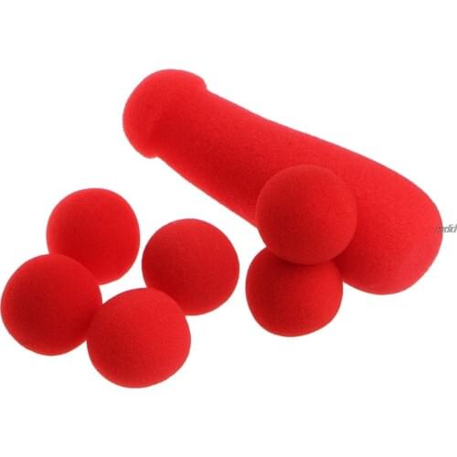 Small Sponge Brother 4Pcs Red Sponge Balls Funny Stage Prop Magic Tricks Toys Drop shipping