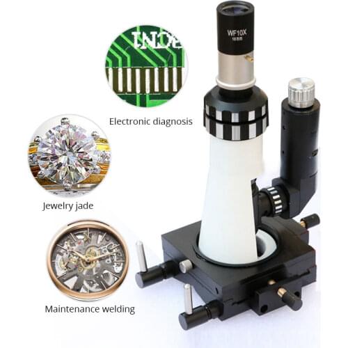 LED Illuminated 100X-400X Zoom Metallographic Microscope Handheld Portable Microscopio Aluminum Box Magnetic Base Optional