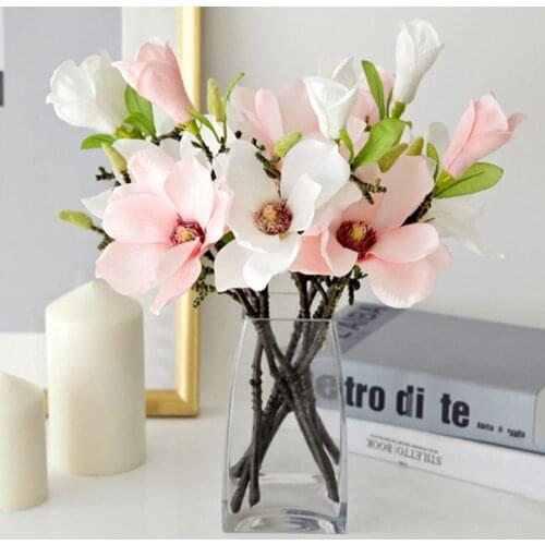 Mini Magnolia Artificial Flower Indoor Household Decoration Creative Silk Yarn Short Party Atmosphere Plants Flowers Branch