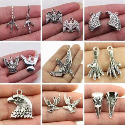 Fashion 3pcs Eagle Charms Pendants For Bracelet Findings Jewelry Accessories