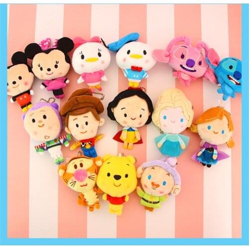 Disney Buzz Lightyear Lotso Woody Elsa and Anna Big Eyes Stuffed Plush Toys Lovely Women Girls Loli Bag Pendant Gifts for Kids