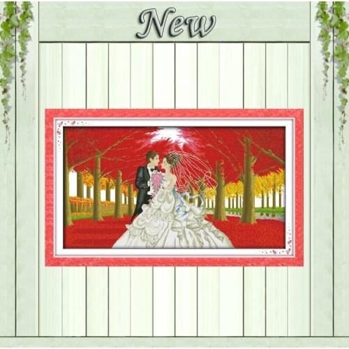 Sweet wedding love kiss painting decor counted print on canvas DMC 11CT 14CT Chinese Cross Stitch kits embroidery needlework Set