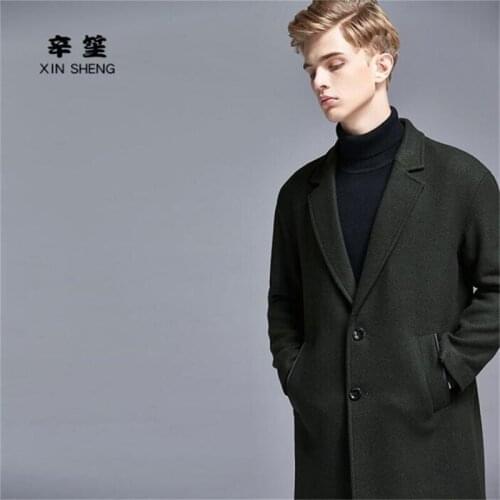 Casual woolen coat men trench coats long sleeves loose overcoat mens cashmere coat casaco masculino inverno erkek england autumn