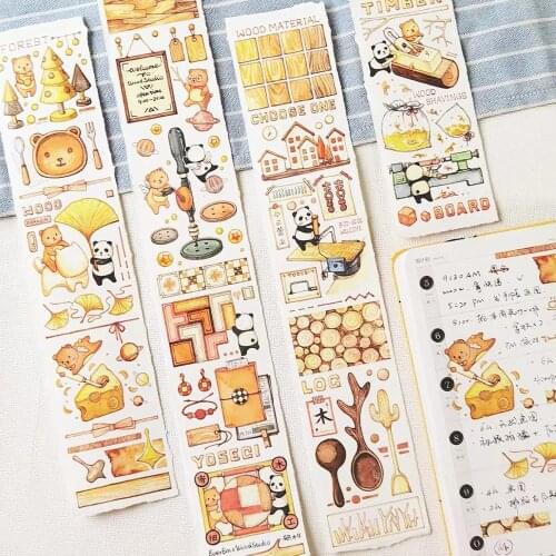 Lovely Journal Collection Panda Washi Masking Tapes for Card Making DIY Scrapbooking Decorative Stickers
