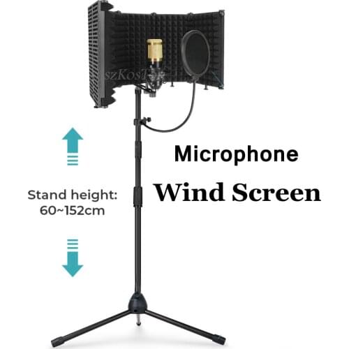 Profession Recording Microphone Pop Filter Windscreen with Tripod Studio Microphone Noise Reduction Panel For K669 bm800 Mic