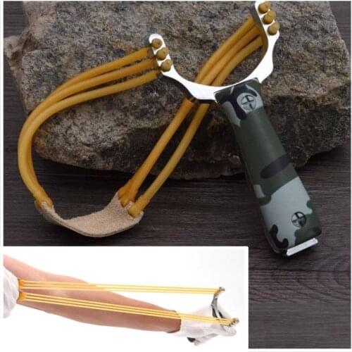 Newest Powerful Sling Shot Aluminium Alloy Slingshot Camouflage Bow Catapult Outdoor Hunting Shooting Slingshot