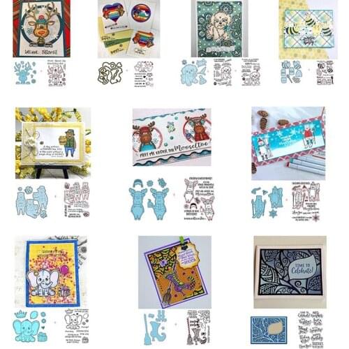 "Oh Deer Christmas" Winter Metal Cutting Dies&Cordinating Stamps For Scrapbooking Craft Die Cut Card Making Embossing Stencil