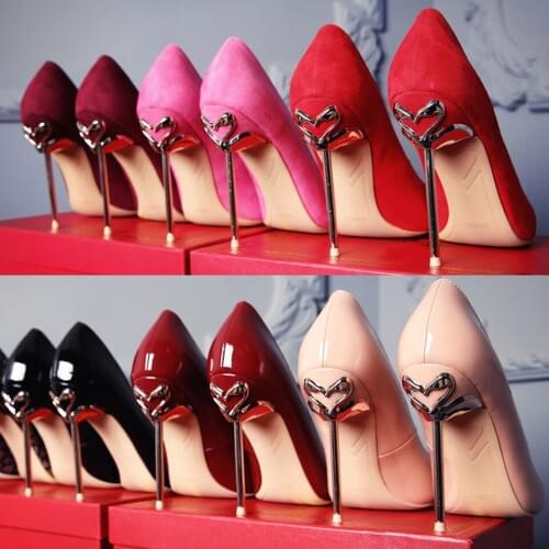 New Metal Plated Swan High Heels Pumps Pointed Toe Wedding Shoes Woman Candy Colors Celebrity Escarpins Flamingo Stilettos