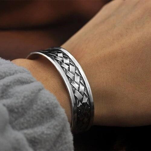 Heavy Solid 100% S999 Pure Silver Twisted Bangles Mens Sterling Silver Bracelet Man Cuff Bangle Thai Silver 925