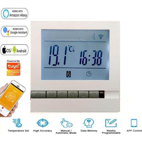 Remote Controller Tuya Smart Home Intelligent Room Wifi Thermostat Temperature Smart Thermostat Alexa Google Home 95~240V AC