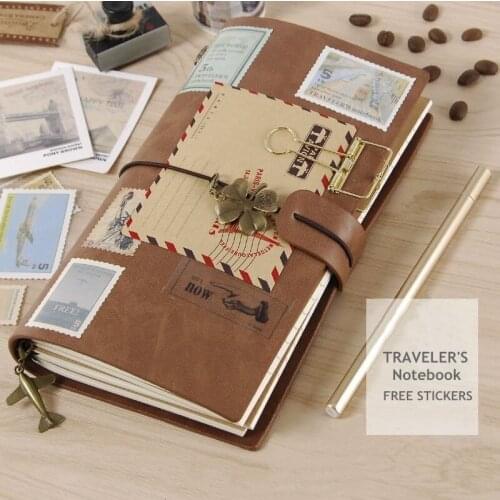 Vintage PU A6 Standard TRAVELERS Journal Notebook Agenda TN Diary Daliy Weekly Monthly Planner Birthday Gift Stationery