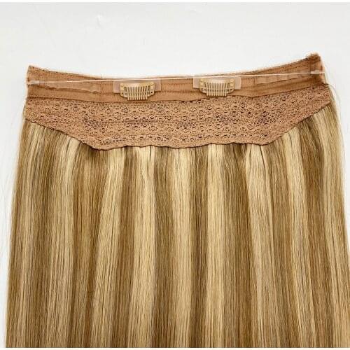Bluelucky High Quality European Remy Human Hair Piano Color Halo Hair Extensions Straight 100g/Piece