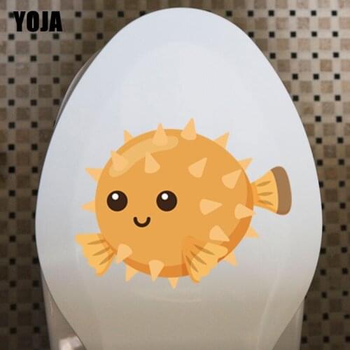 YOJA 23.9*18.9CM Cartoon Fish Toilet Decal BedRoom Home Decor Wall Sticker T3-0763