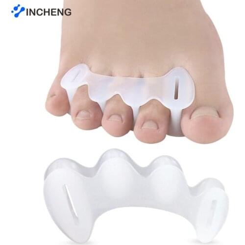 1 pair Hammer Toe Treatment Silicone Three Holes Hallux Valgus Toe Separator Corrector