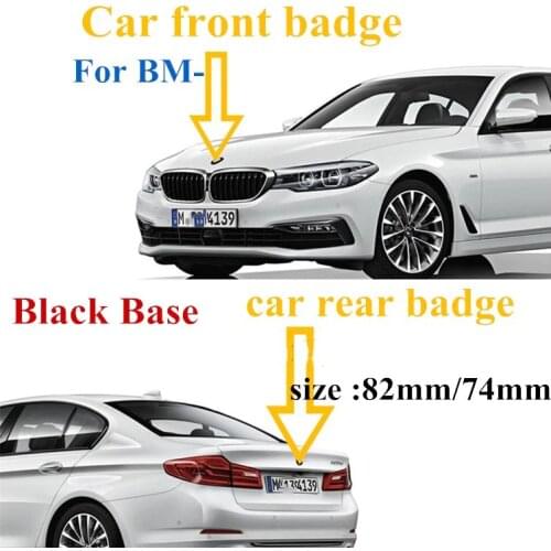 10pcs 82mm 74mm Black Base Car Emblem Badge BONNET Hood Front Rear Trunk For E46 E39 E38 E90 E60 Z3 Z4 M3 M5 M6 X3 51148132375