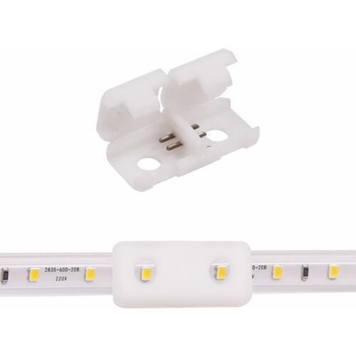 2 pin I shape Corner connector middle plug 110V 220V 2835 5050 LED Strip