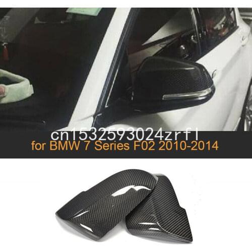 2pcs Carbon Fiber Side Door Wing Mirror Replacment Cap Cover Fit For BMW F02 10-14