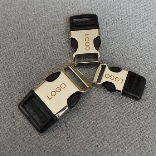 20 Pcs/Lot 15mm/20 mm/25 mm Metal Quick Side Release Buckles Provide Laser Engraving Service Customize LOGO For Bag Backpacks