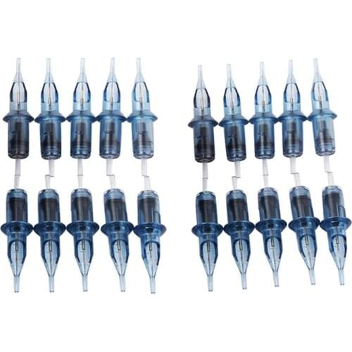 20Pcs Disposable Permanent Makeup Tattoo Cartridge Needle Rl/Rm/M1/Rs Eyebrow Lips Eyeliner Makeup Tattoo Rotary Pen Supply 7Rl