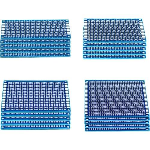 PCB Connector 5x7 4x6 3x7 2x8 Blue Double Side Prototype PCB Printed Circuit Board For Arduino Soldering Board 5*7 4*6 3*7 2*8