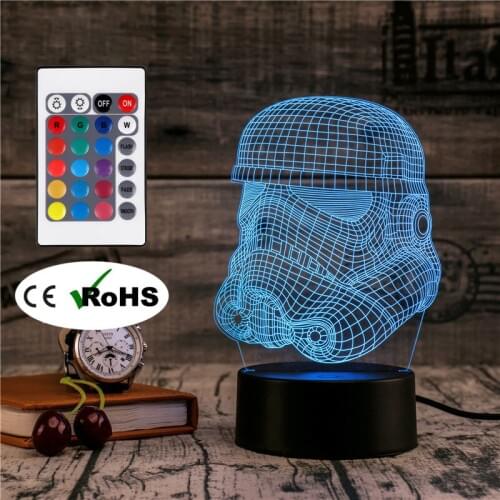 3D Led Novety Lighting Creative Gift Night Light Table Lamp warrior Light Led Home Corridor Hotel Party Atmosphere Lights