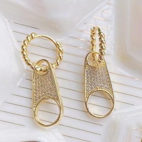 5 Pairs Zipper earrings Geometric dangle earrings New design Geometric earrings women Zipper earrings 51663