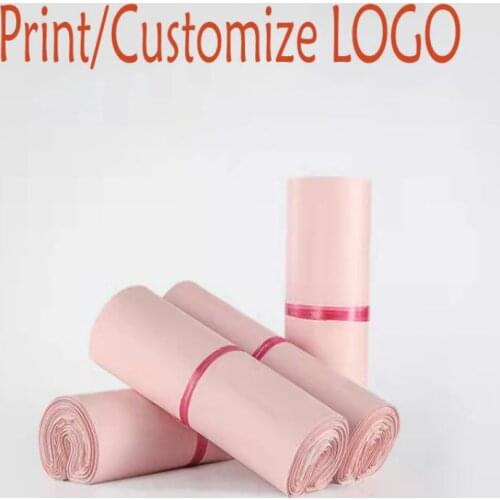 50Pcs/lot New Plastic Envelope Storage Bags Waterproof Self Seal Express Courier Bag Pink Color Thicken Poly Gifts Mailing Bags
