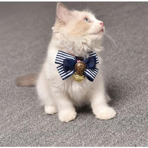Cat Bowknot Necktie With Bell Attaches To Pet Collar Festival Decoration Accessories