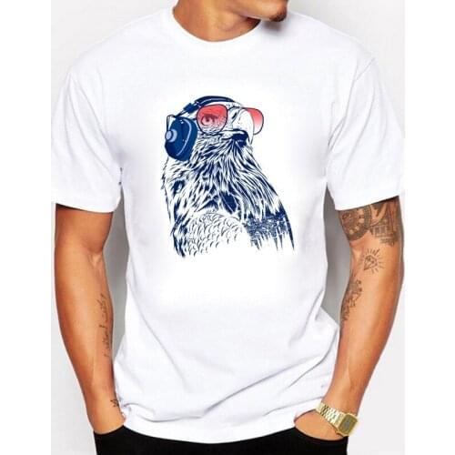 BLWHSA New Mens T Shirts 100% Combed Cotton Eagle Pilots Printed Casual Tee Short Sleeve Camisas Masculinas Men Clothing